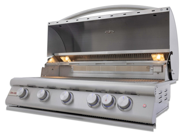 Blaze BLZ-5LTE3+ LTE 40-Inch 5-Burner Built-In Propane Or Natural Gas Grill With Rear Infrared Burner & Grill Lights