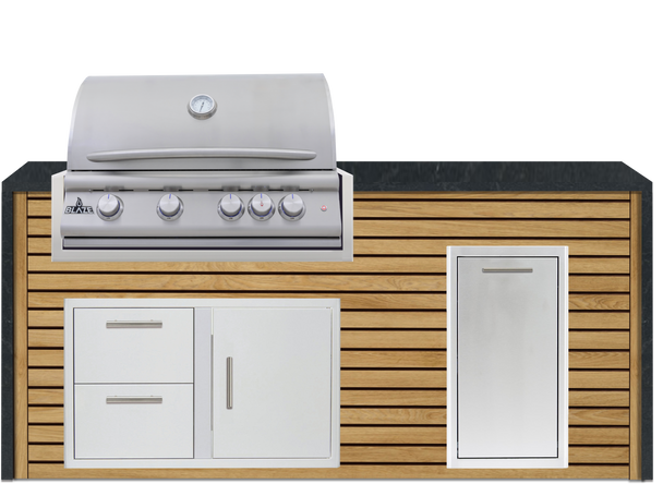 Sunbleached Oak ArtisanPlank and Nero Mist Honed Granite