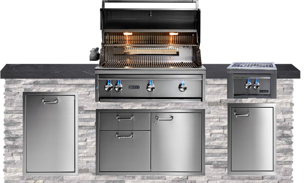 American Black Polished Granite & Alaskan Gray Stone