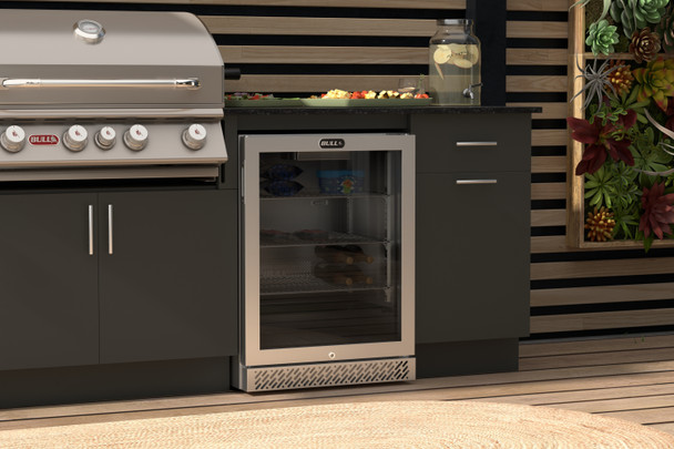 Bull 24-Inch Premium Outdoor Rated 4.9 cu.ft. Refrigerator with Glass Door