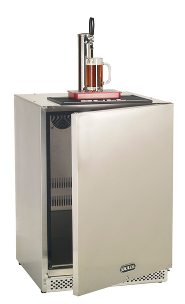Bull 24-Inch 6.6 Cu. Ft. Left Hinge Outdoor Rated Single Tap Beer Dispenser / Kegerator