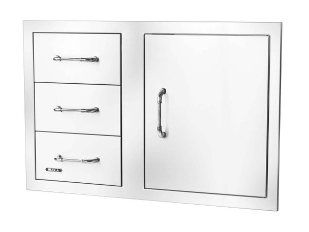 Bull 30-in Stainless-Steel 3 Drawer Door Combo with Reveal 