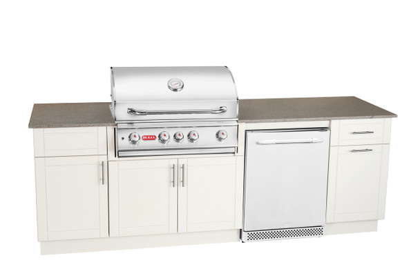 DuraKitchen 8-Foot Myrtle Beach Kitchen Dune Base With Coffee Brown Granite NG or LP