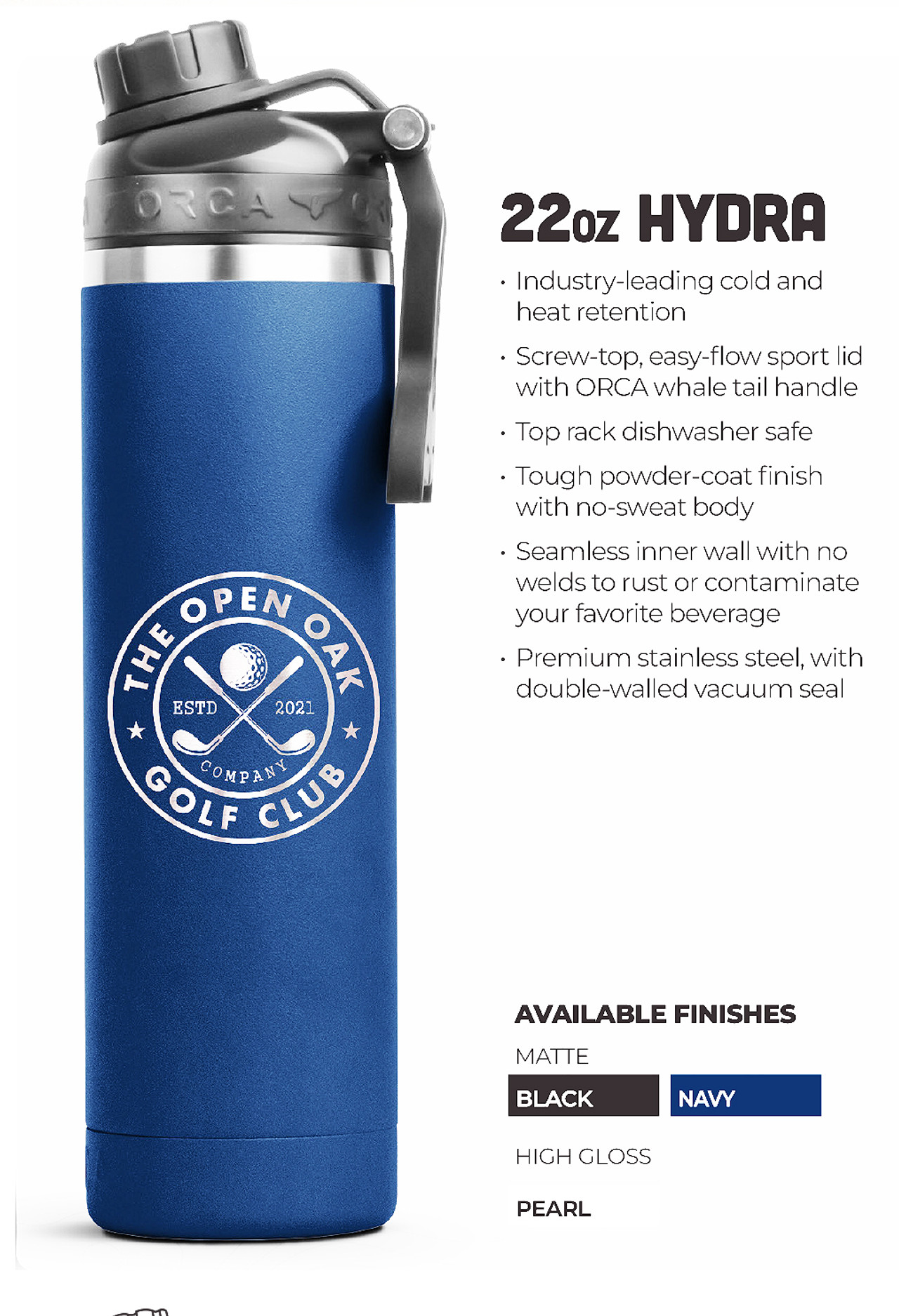 Orca Hydra | 66 oz Bottle - Black