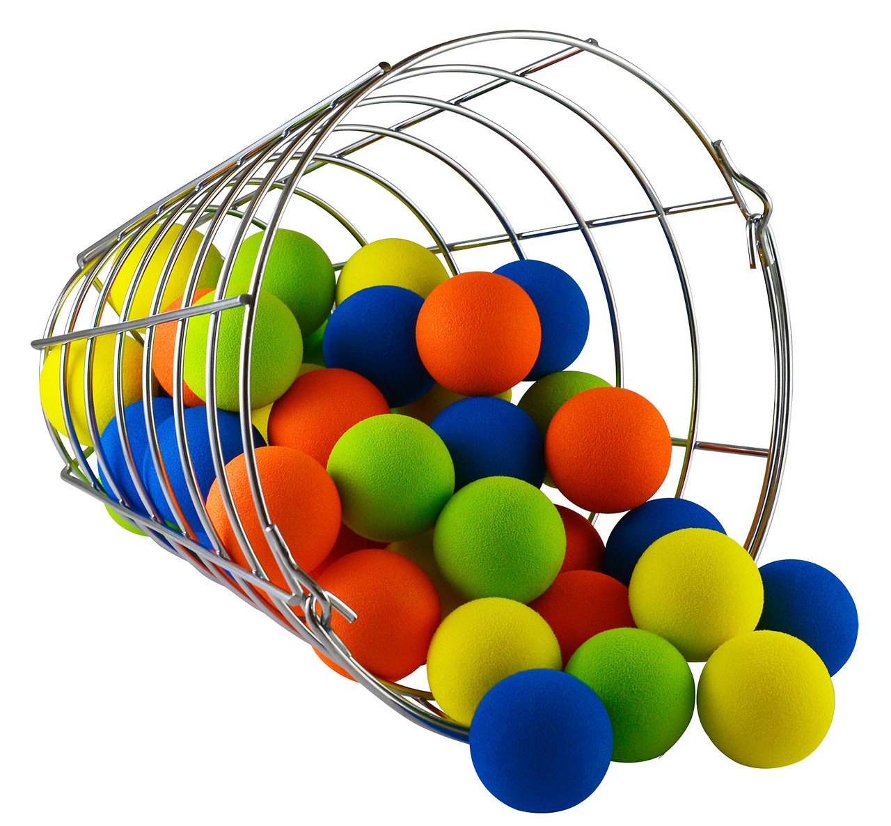 Practice Balls Foam, 42 Assorted Color Foam Balls In A Wire Basket ...