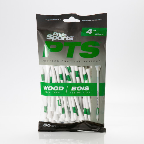 Pride PTS Wood Tees, 4" Length, 50 Per Bag