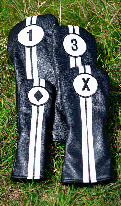 Headcovers by Pride Sports, Choose a #3, X or Diamond, Pebble Grained Vinyl