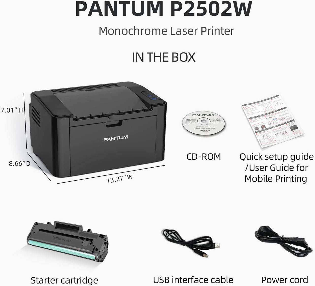 Pantum Monochrome Laser Printer with Wireless Networking and Mobile Printing