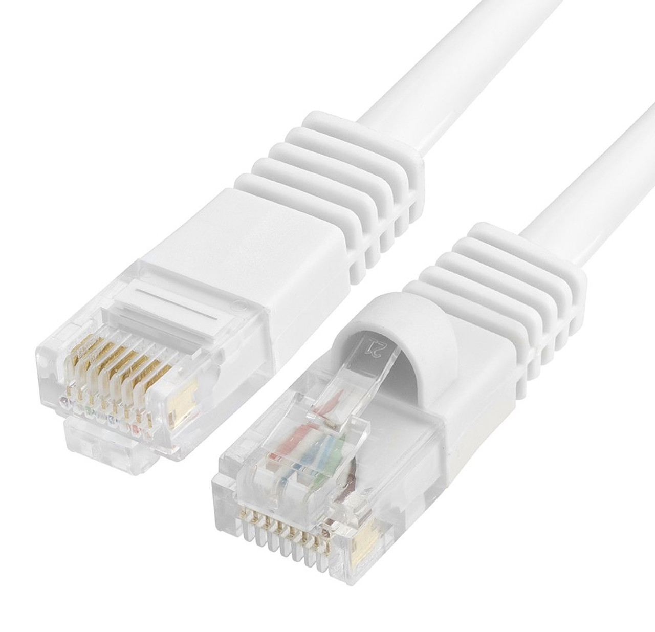 Cat5e Network Ethernet Cable - Computer LAN Cable 1Gbps - 350 MHz, Gold Plated RJ45 Connectors - 25 Feet White