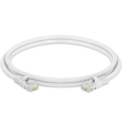 Cat5e Network Ethernet Cable - Computer LAN Cable 1Gbps - 350 MHz, Gold Plated RJ45 Connectors - 5 Feet White