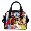 Red Cat Shoulder Handbag