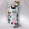 Comic Cat II Hooded Blanket