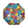 Graffiti Cartoon Abstract Peace Love Auto Foldable Umbrella