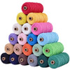 100% Natural Macrame Cotton Cord,3mm x109 Yard Twine String Cord Colored Cotton Rope Craft Cord for DIY Crafts Knitting Plant Hangers