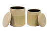 Tassel Cream Storage Ottomans - Set of 2