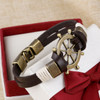 Wholesale Cuff braided Wrap Bracelet & Bangles Men Jewelry Pirate Genuine Leather Anchor Bracelets Vintage Men's Jewelry