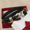 Wholesale Cuff braided Wrap Bracelet & Bangles Men Jewelry Pirate Genuine Leather Anchor Bracelets Vintage Men's Jewelry