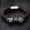 Freya's Cats™ - Stainless Steel Leather Viking Bracelet