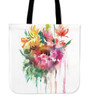 Watercolor Floral Cloth Tote Bag