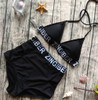 Letter Bandage Bikini Set Padded Swimsuit