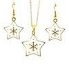 Star Snow Flake Necklace Pendant Earrings Set Star Snow Flake Necklace Pendant Earrings Set