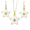 Star Snow Flake Necklace Pendant Earrings Set Star Snow Flake Necklace Pendant Earrings Set