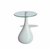 Coffee Table w/ Glass Top Side End Table High Gloss