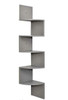 Gray 5Tier Corner Shelf Wall Mount Zig Zag Storage Rack Shelves Floating Display