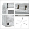 Wall-Mounted Letter Rack Holder with 5 Key Hooks Envelope Organizer For Entryway