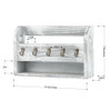 Wall-Mounted Letter Rack Holder with 5 Key Hooks Envelope Organizer For Entryway