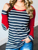 Basic Round Neck Striped T-shirt