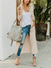 Round Neck  Plain Casual Coat