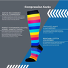 Cute Design Compression Socks 20-30 mmHg for Circulation, Swelling & Energy