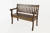 Slat Pattern Wooden Bench with Hidden Storage Space, Oak Brown