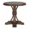 Round Wooden Accent Table, Rustic Java Brown