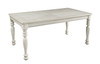 Rectangular Shaped Wooden Dining Table with Turned Legs, White
