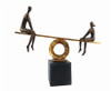 Polyresin Teeter-Totter Fugurine, Black And Gold