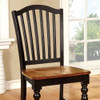 Mayville Cottage Side Chair, Black & Antique Oak Finsh, Set Of 2
