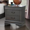 Louis Philippe III Contemporary Style Night Stand,Gray Louis Philippe III Contemporary Style Night Stand,Gray
