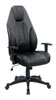 Leatherette Upholstered Metal Office Chair with Adjustable Seat, Black Leatherette Upholstered Metal Office Chair with Adjustable Seat, Black
