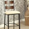 Jazlyn II Industrial Bar Chair In Ivory Flax Fabric Set Of 2