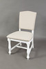 Fabric Upholstered Wooden Armless Dining Chair, Set of 2, White and Beige Fabric Upholstered Wooden Armless Dining Chair, Set of 2, White and Beige
