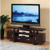 Elegant TV Stand With Metal Glide Drawers, Brown Elegant TV Stand With Metal Glide Drawers, Brown