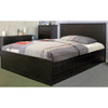 Deluxe Dark Brown Finish Full Size Chest Bed With 6 Drawers on metal glides.