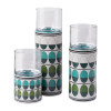 Retro Md Candle Holder Green & Teal