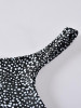 Asymmetric One-Shoulder Polka-Dot Split Bikini Swimsuit