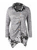 Casual Contrast Color Printed Blouses&Shirts Tops
