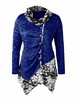 Casual Contrast Color Printed Blouses&Shirts Tops