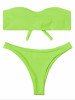Solid Color Strapless Bandage Bikini Swimsuit