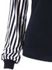 Casual Contrast Color Striped Blouses&Shirts Tops